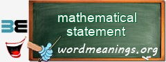 WordMeaning blackboard for mathematical statement